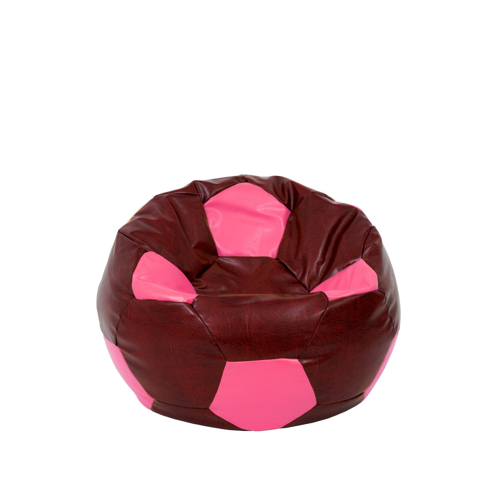 Fotoliu puf Baby Ball - imitatie piele - bordo/roz Fotoliu puf Baby Ball - imitatie piele - bordo/roz