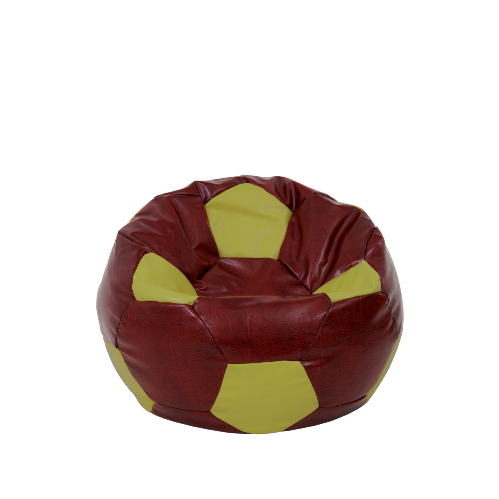 Fotoliu puf Baby Ball - imitatie piele - bordo/verde Fotoliu puf Baby Ball - imitatie piele - bordo/verde