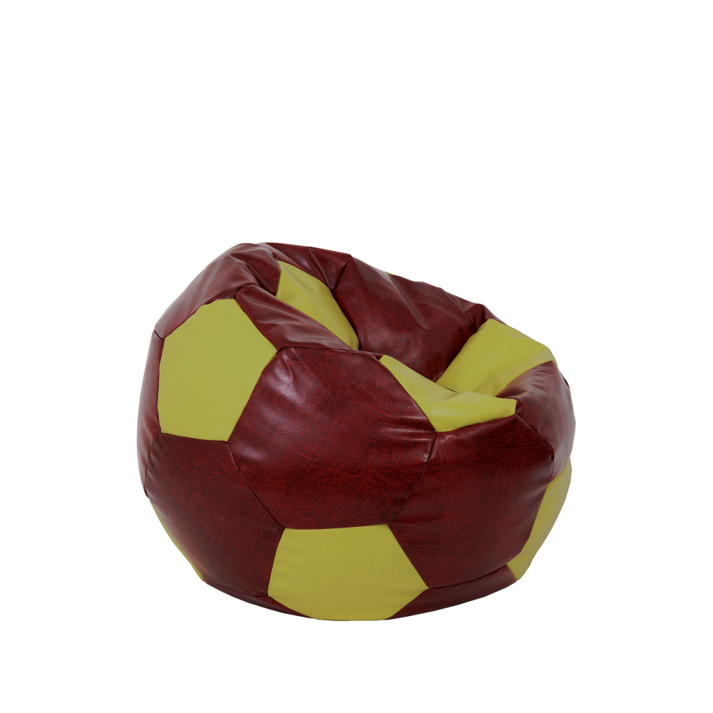 Fotoliu puf Baby Ball - imitatie piele - bordo/verde Fotoliu puf Baby Ball - imitatie piele - bordo/verde