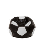 Fotoliu puf Baby Ball - imitatie piele - wenge/alb
