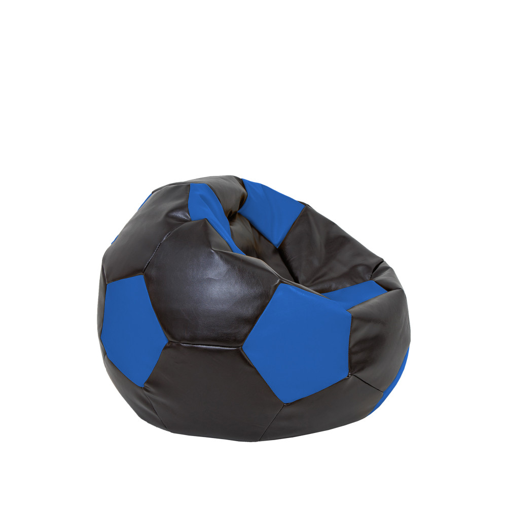 Fotoliu puf Baby Ball - imitatie piele - wenge/albastru Fotoliu puf Baby Ball - imitatie piele - wenge/albastru