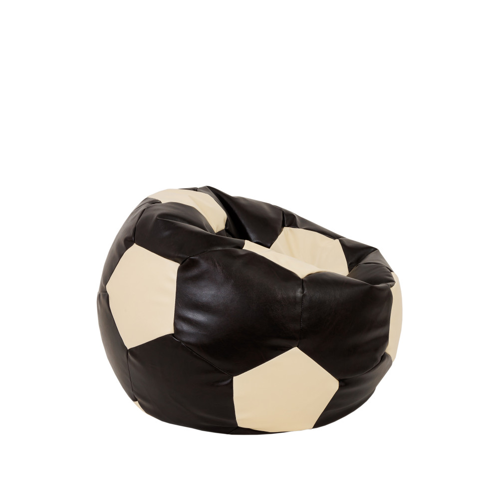 Fotoliu puf Baby Ball - imitatie piele - wenge/crem Fotoliu puf Baby Ball - imitatie piele - wenge/crem