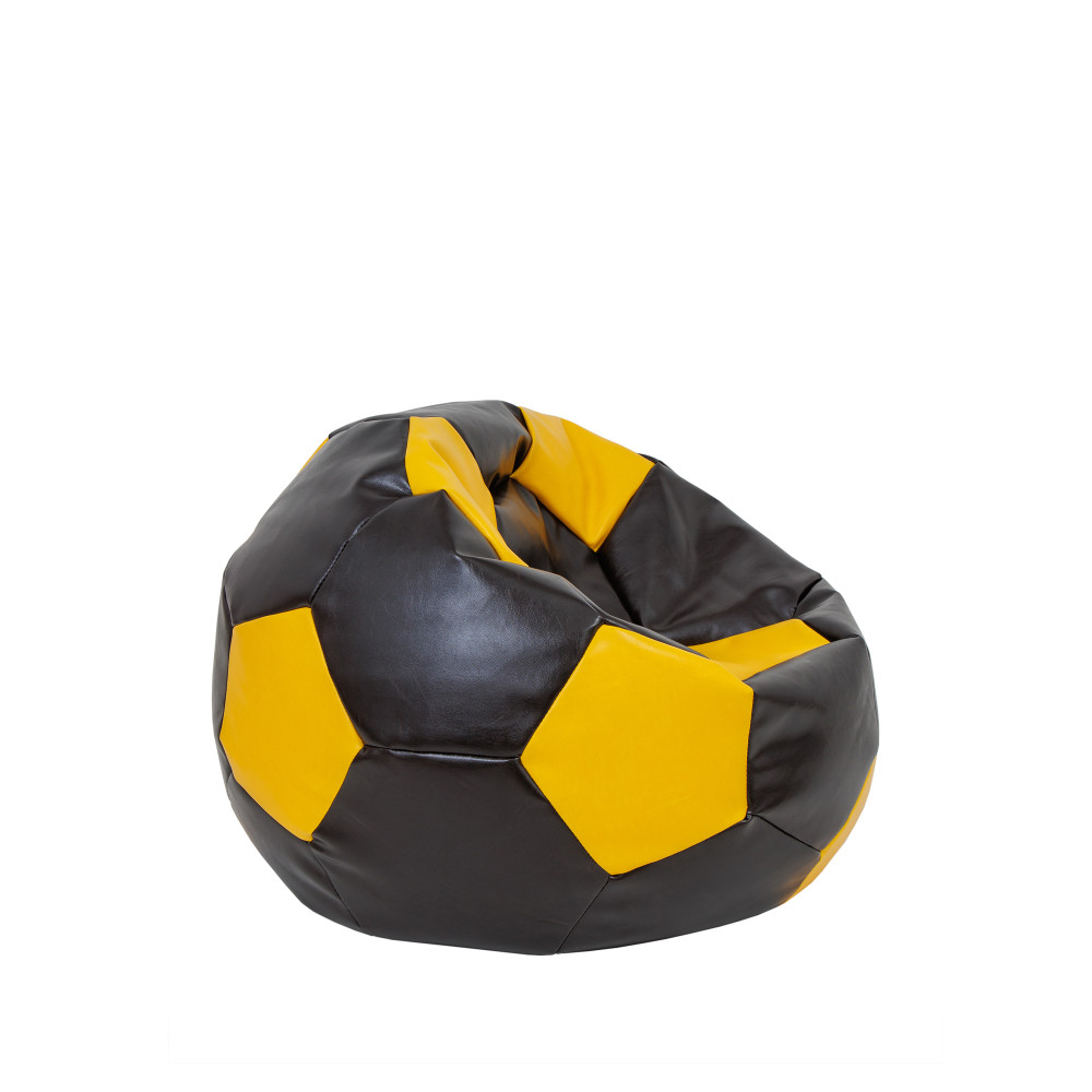 Fotoliu puf Baby Ball - imitatie piele - wenge/galben Fotoliu puf Baby Ball - imitatie piele - wenge/galben
