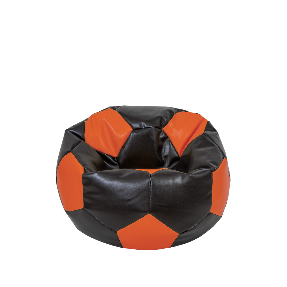 Fotoliu puf Baby Ball - imitatie piele - wenge/portocaliu Fotoliu puf Baby Ball - imitatie piele - wenge/portocaliu