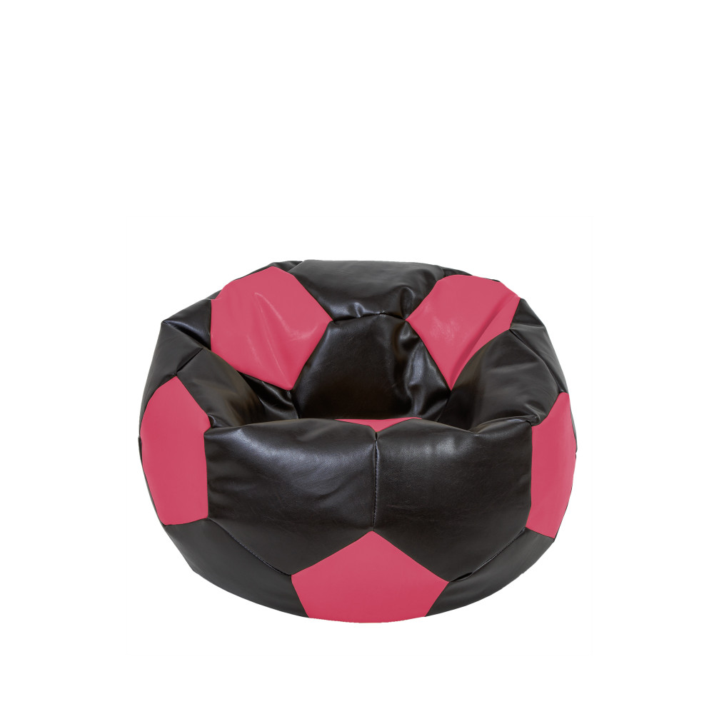 Fotoliu puf Baby Ball - imitatie piele - wenge/roz Fotoliu puf Baby Ball - imitatie piele - wenge/roz