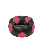 Fotoliu puf Baby Ball - imitatie piele - wenge/roz