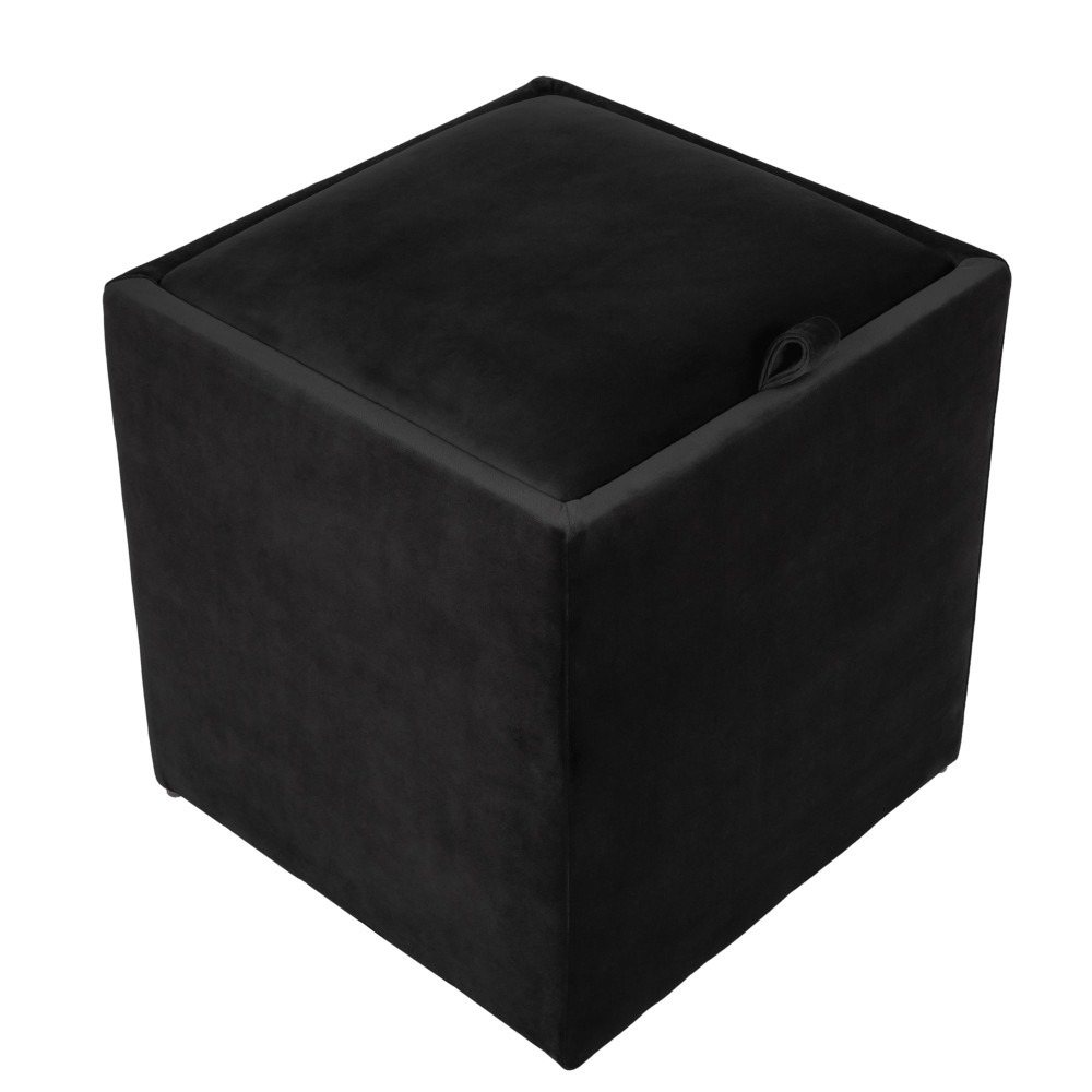 Taburet Box - stofa H01 - negru Taburet Box - stofa H01 - negru