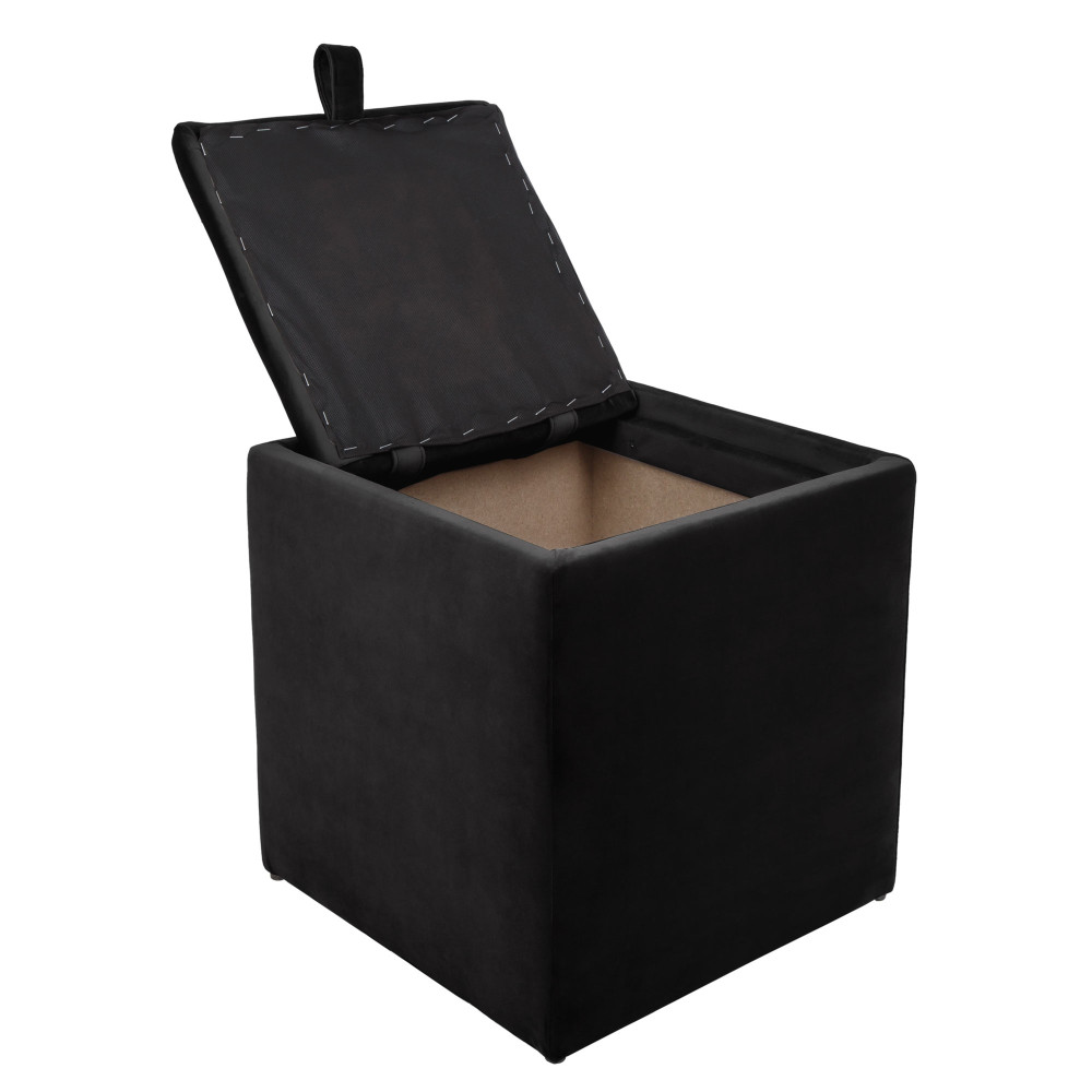 Taburet Box - stofa H01 - negru Taburet Box - stofa H01 - negru