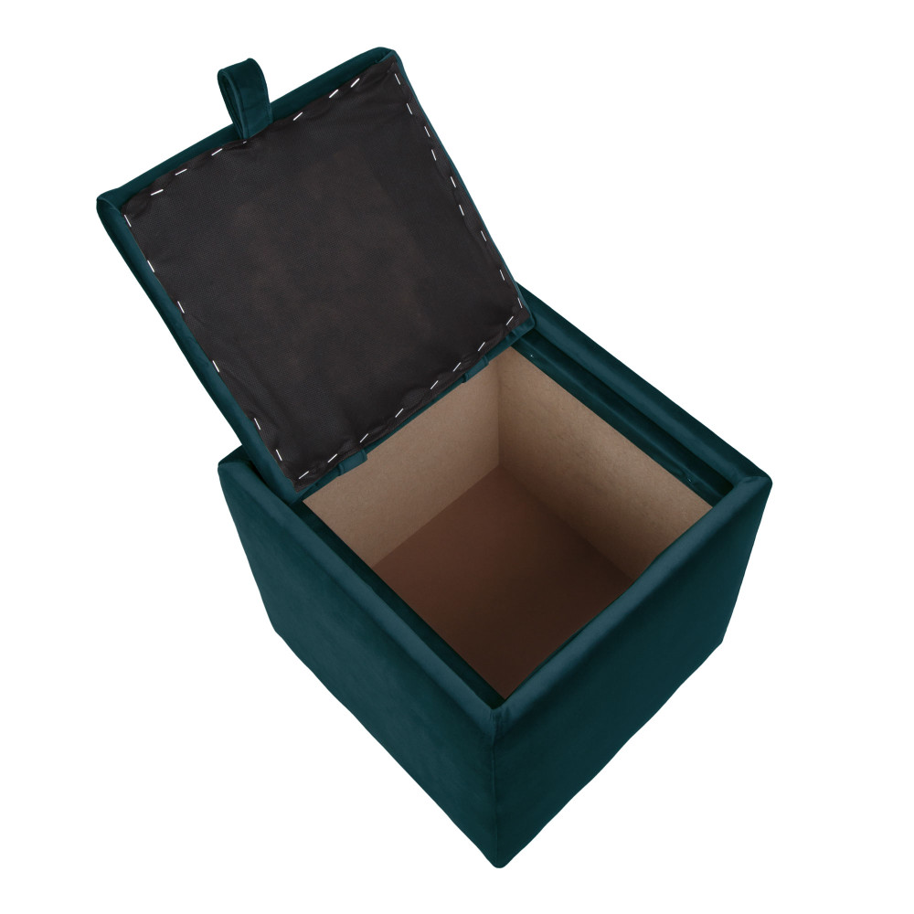 Taburet Box - stofa H13 - turcoaz