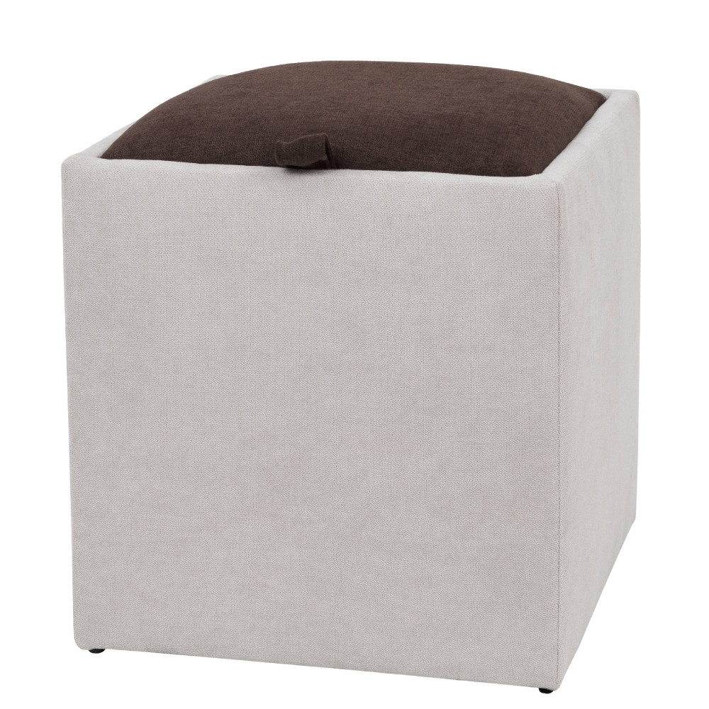 Taburet Box - stofa K08/K07 - crem/maro Taburet Box - stofa K08/K07 - crem/maro