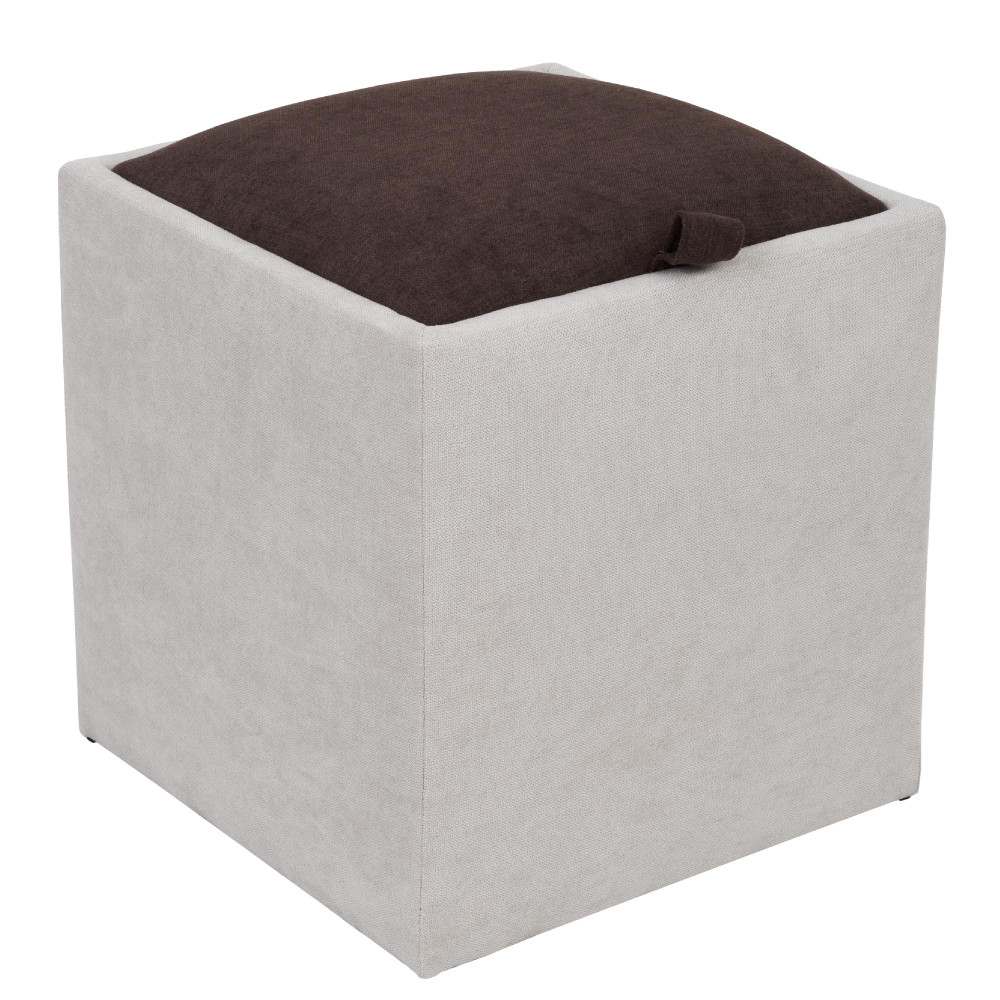 Taburet Box - stofa K08/K07 - crem/maro Taburet Box - stofa K08/K07 - crem/maro