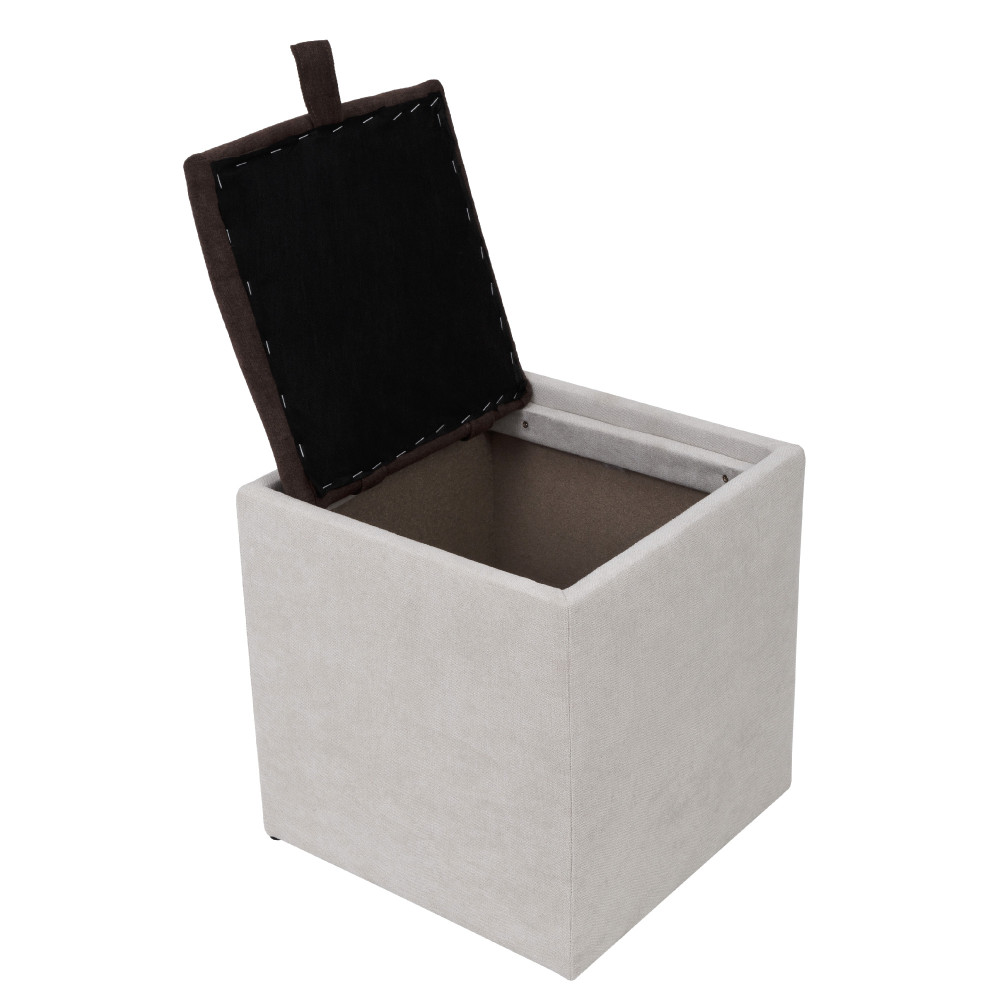 Taburet Box - stofa K08/K07 - crem/maro Taburet Box - stofa K08/K07 - crem/maro