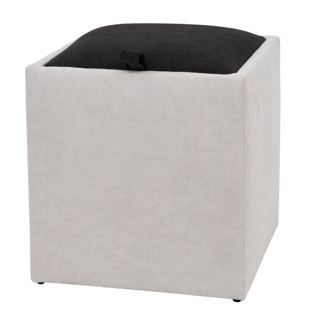 Taburet Box - stofa K08/K06 - crem/negru Taburet Box - stofa K08/K06 - crem/negru