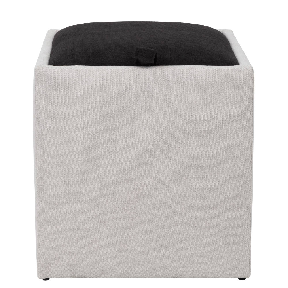 Taburet Box - stofa K08/K06 - crem/negru Taburet Box - stofa K08/K06 - crem/negru