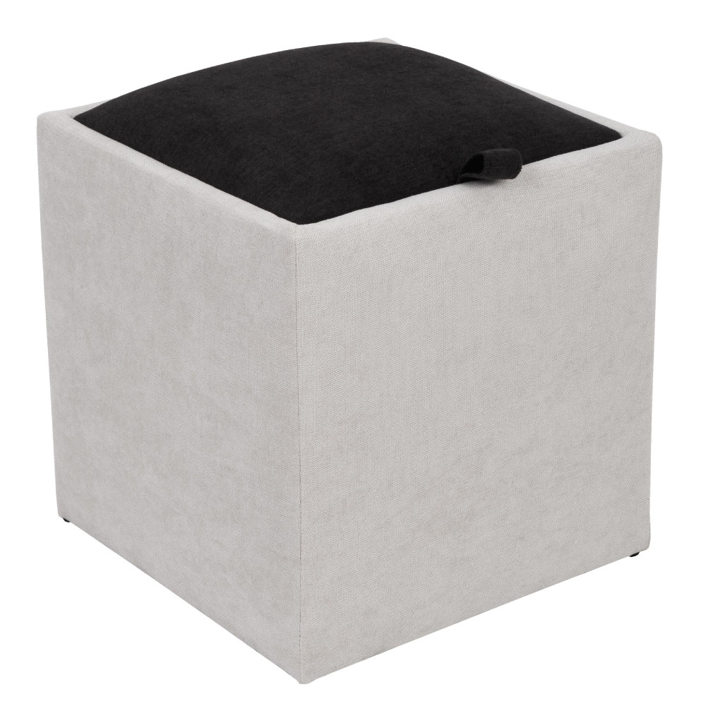 Taburet Box - stofa K08/K06 - crem/negru Taburet Box - stofa K08/K06 - crem/negru