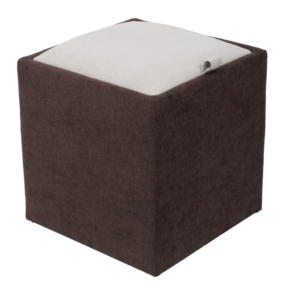 Taburet Box - stofa K07/K08 - maro/crem Taburet Box - stofa K07/K08 - maro/crem