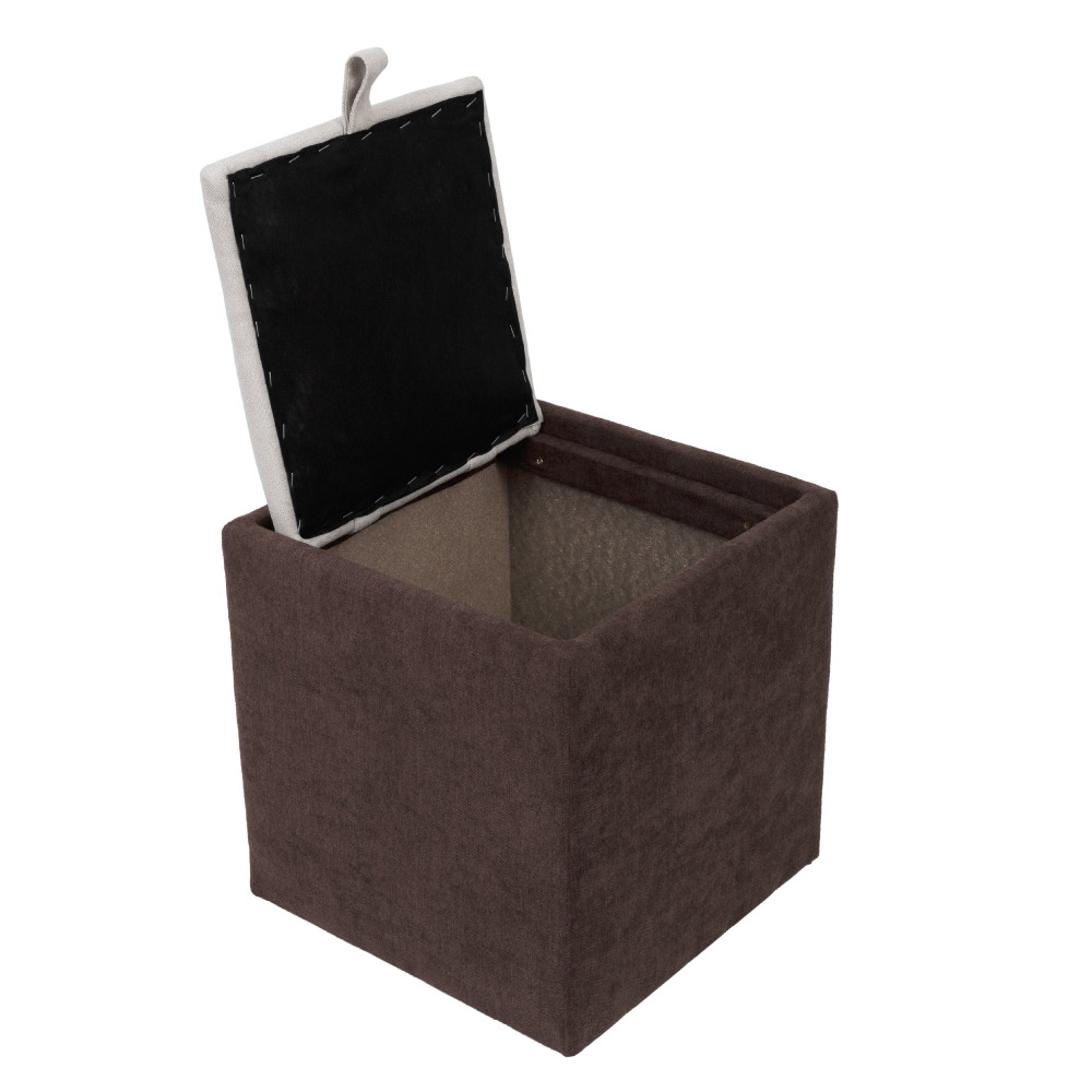 Taburet Box - stofa K07/K08 - maro/crem Taburet Box - stofa K07/K08 - maro/crem