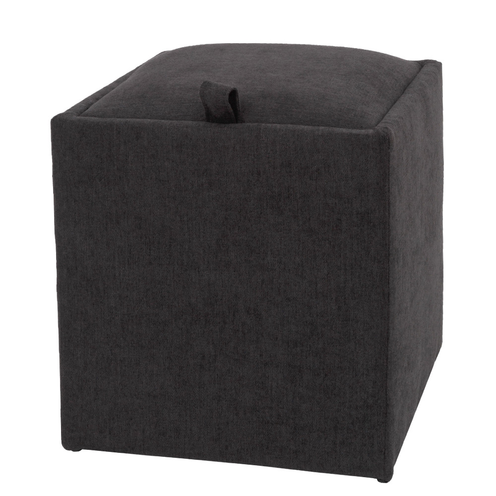 Taburet Box - stofa K06 - negru Taburet Box - stofa K06 - negru
