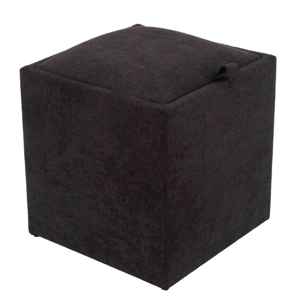 Taburet Box - stofa K06 - negru Taburet Box - stofa K06 - negru