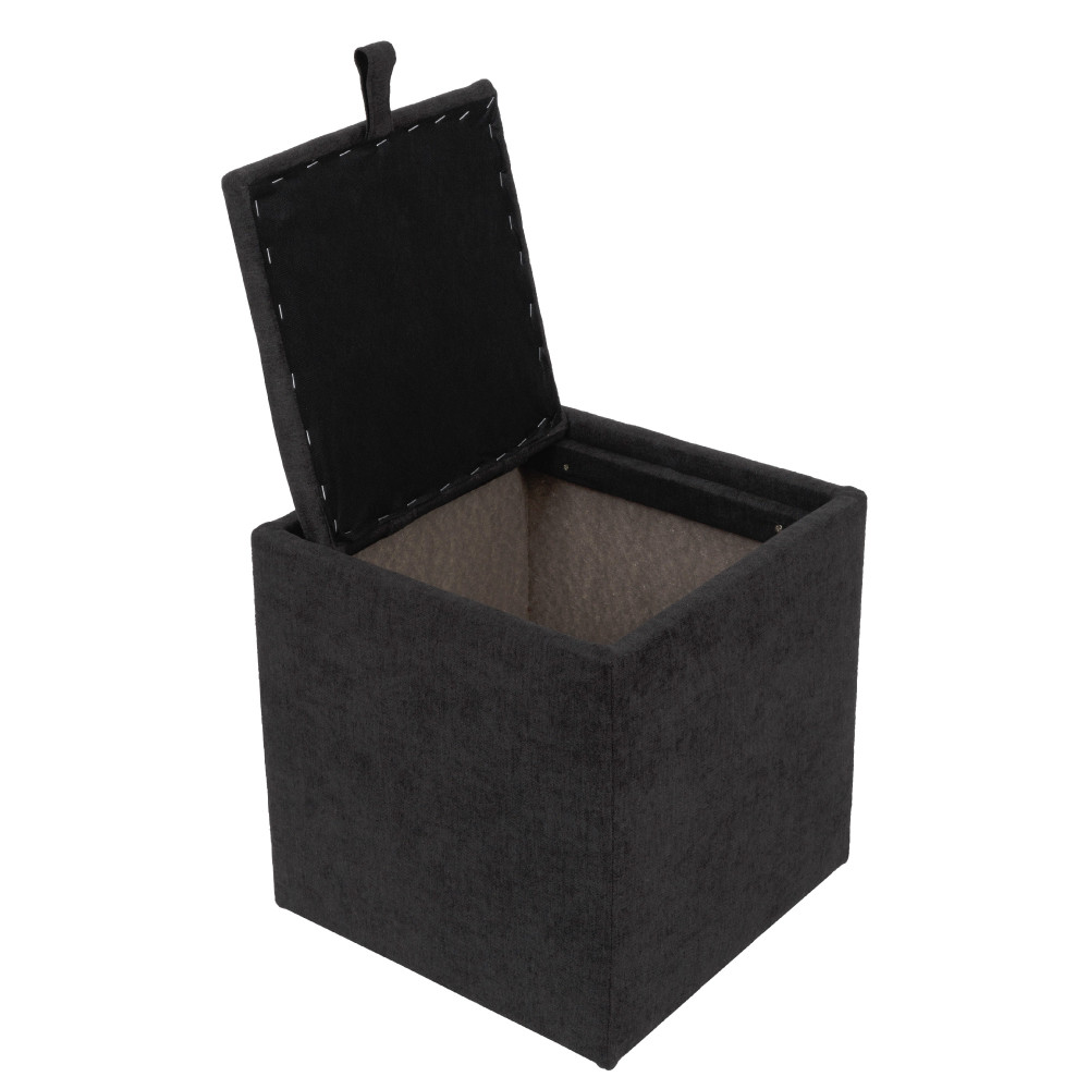 Taburet Box - stofa K06 - negru Taburet Box - stofa K06 - negru