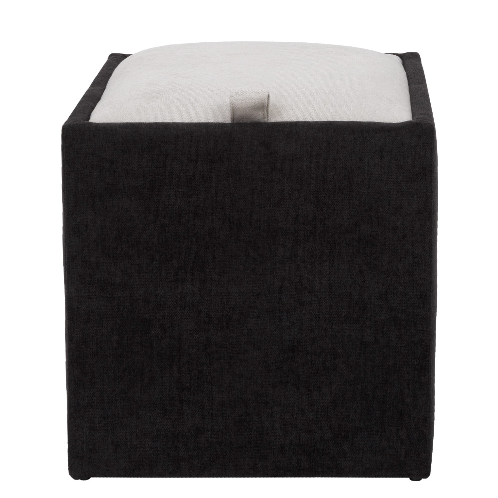 Taburet Box - stofa K06/K08 - negru/crem