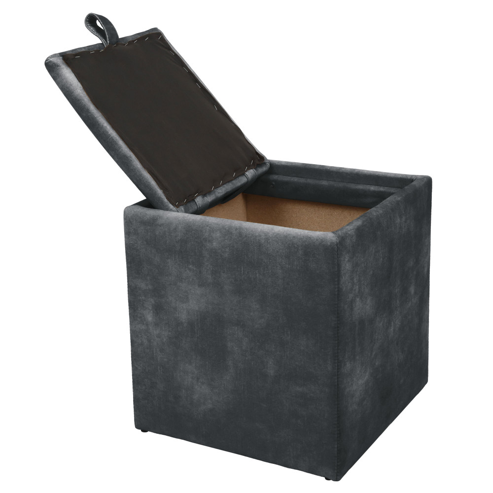 Taburet Box - stofa P17 - gri Taburet Box - stofa P17 - gri