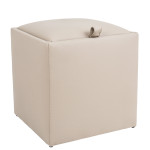 Taburet Box - imitatie piele  - POLY - crem