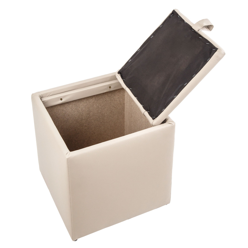 Taburet Box - imitatie piele - POLY - crem Taburet Box - imitatie piele - POLY - crem