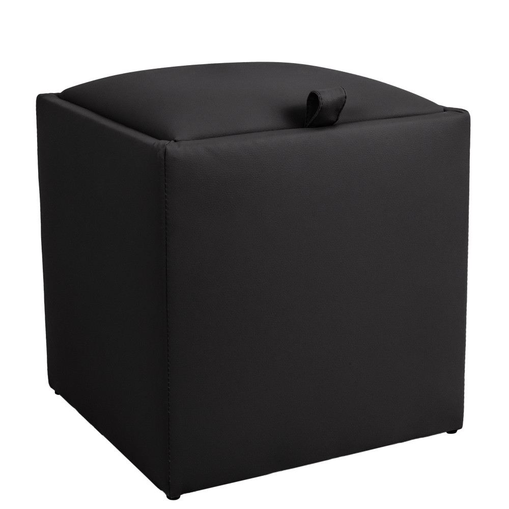 Taburet Box - imitatie piele - POLY - negru Taburet Box - imitatie piele - POLY - negru