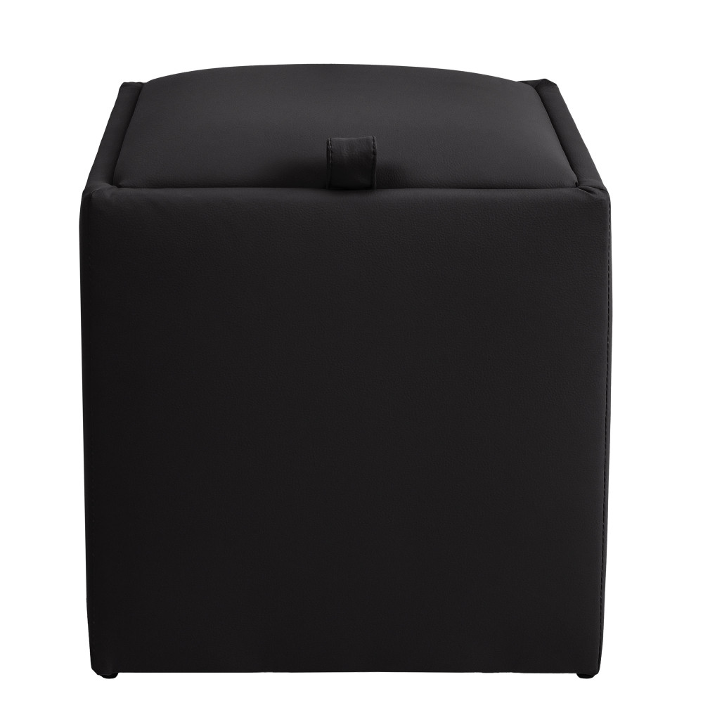Taburet Box - imitatie piele - POLY - negru Taburet Box - imitatie piele - POLY - negru