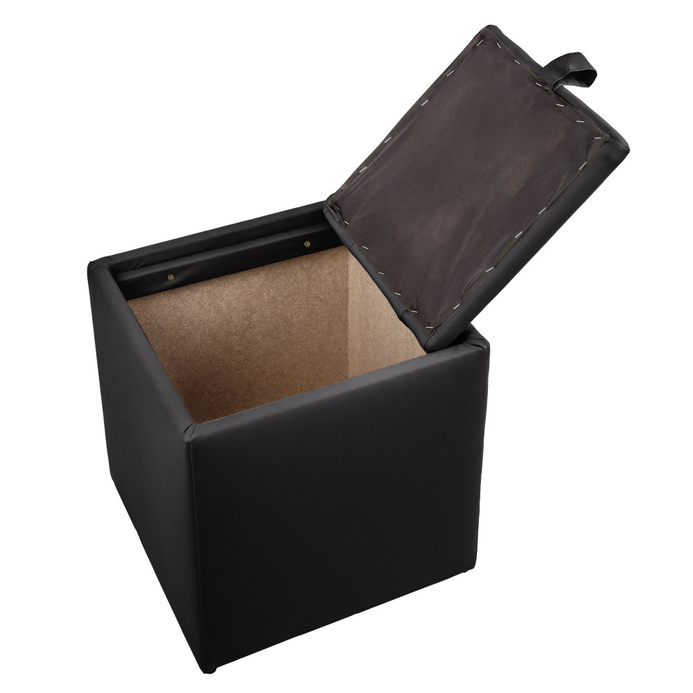 Taburet Box - imitatie piele - POLY - negru Taburet Box - imitatie piele - POLY - negru
