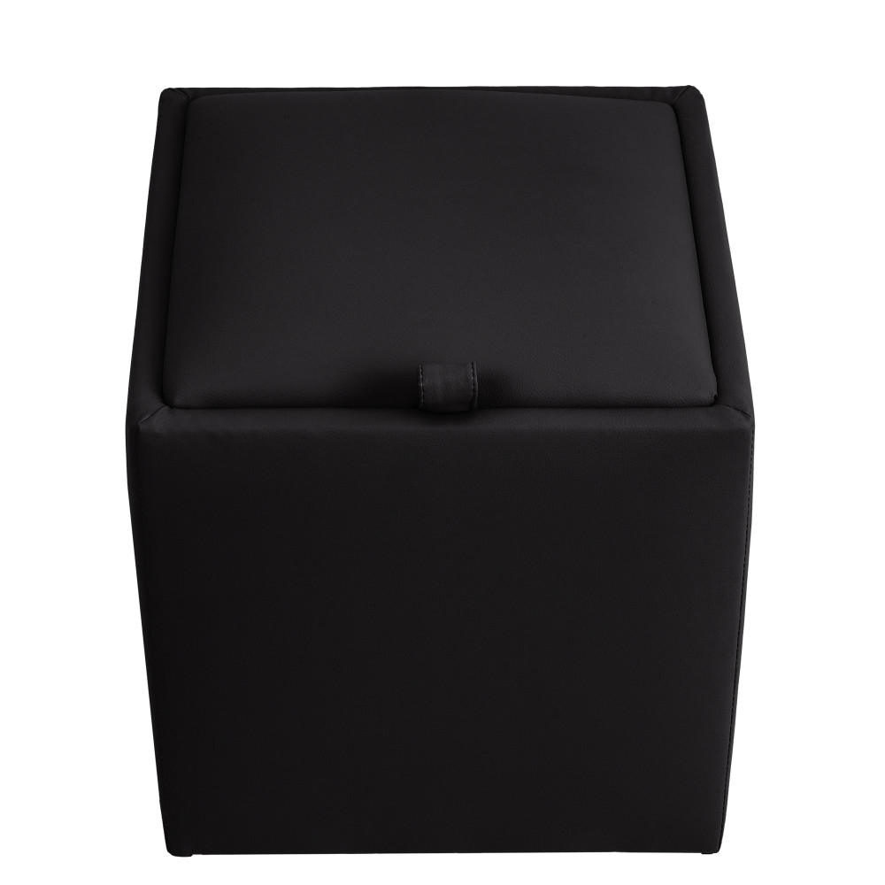 Taburet Box - imitatie piele - POLY - negru Taburet Box - imitatie piele - POLY - negru