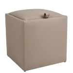 Taburet Box - imitatie piele - POLY - taupe