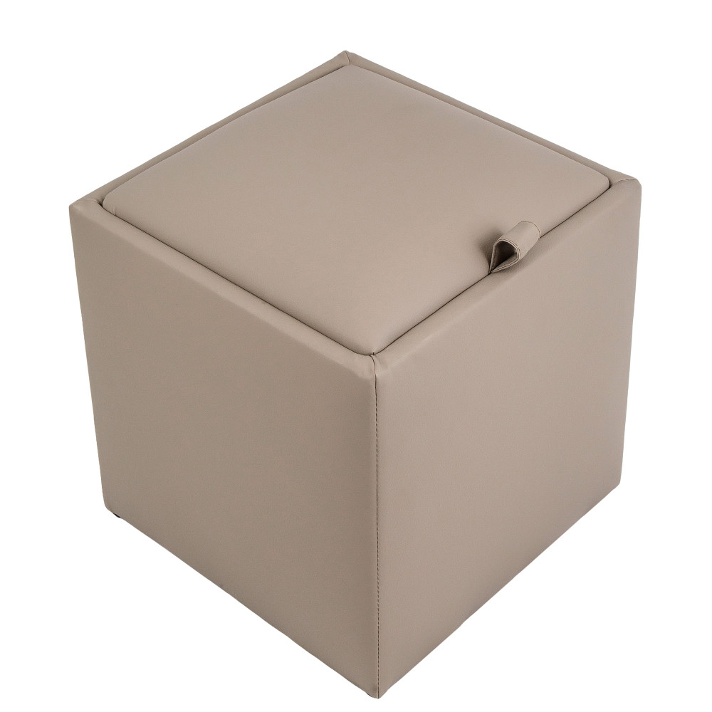 Taburet Box - imitatie piele - POLY - taupe Taburet Box - imitatie piele - POLY - taupe