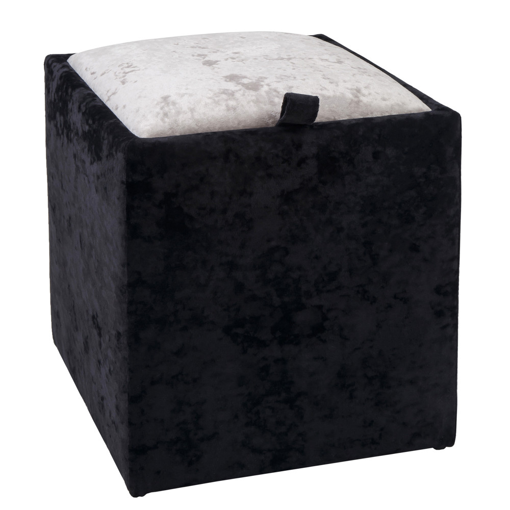 Taburet Box - stofa E01/E04 - negru/crem Taburet Box - stofa E01/E04 - negru/crem