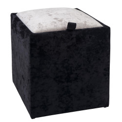 Taburet Box - stofa E01/E04 - negru/crem Taburet Box - stofa E01/E04 - negru/crem