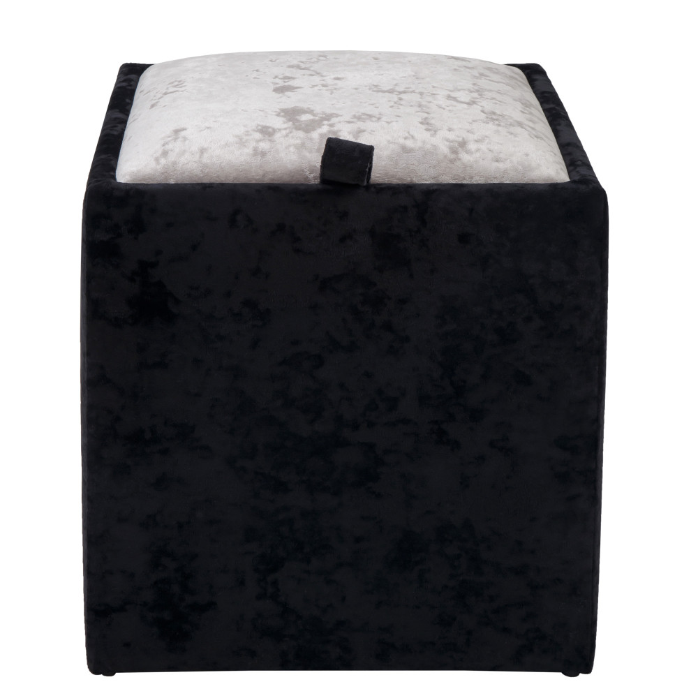 Taburet Box - stofa E01/E04 - negru/crem Taburet Box - stofa E01/E04 - negru/crem