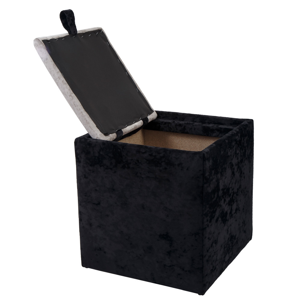 Taburet Box - stofa E01/E04 - negru/crem Taburet Box - stofa E01/E04 - negru/crem