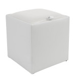 Taburet Box - imitatie piele alb - 21894