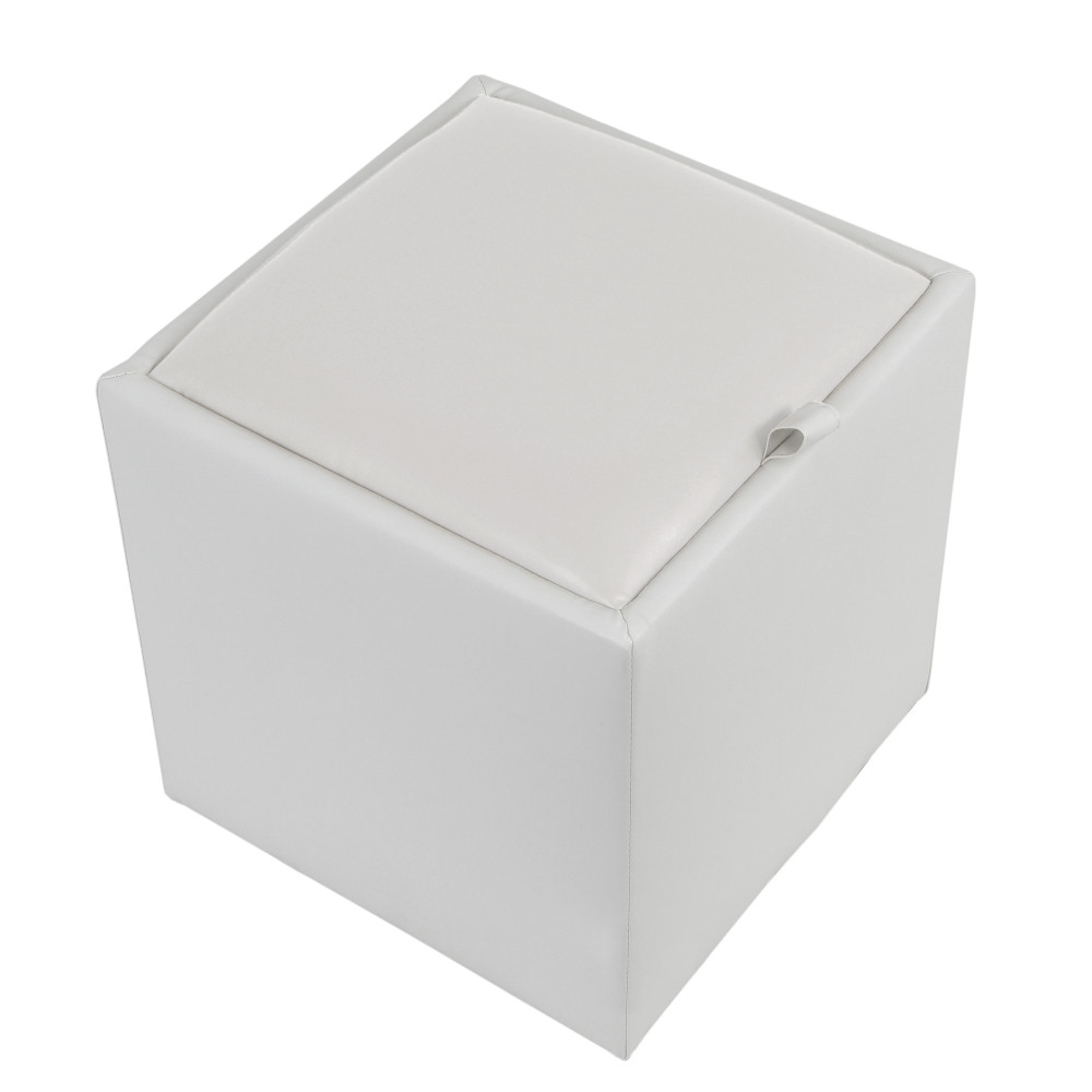 Taburet Box - imitatie piele alb - 21894 Taburet Box - imitatie piele alb - 21894