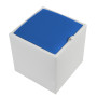 Taburet Box - imitatie piele alb/albastru - 21894/21898 Taburet Box - imitatie piele alb/albastru - 21894/21898