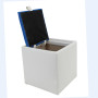 Taburet Box - imitatie piele alb/albastru - 21894/21898 Taburet Box - imitatie piele alb/albastru - 21894/21898