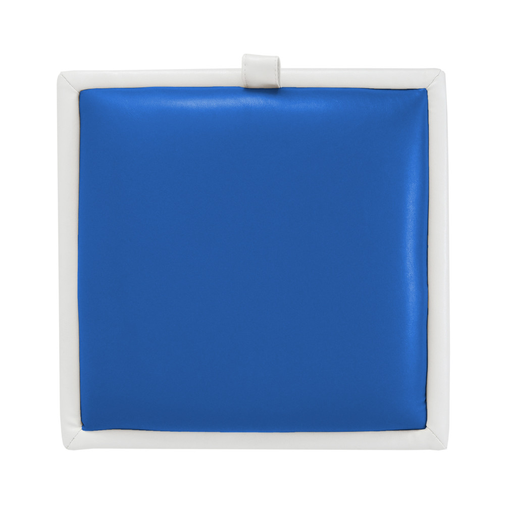 Taburet Box - imitatie piele alb/albastru - 21894/21898 Taburet Box - imitatie piele alb/albastru - 21894/21898
