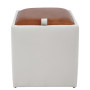 Taburet Box - imitatie piele alb/coniac - 21894/8070 Taburet Box - imitatie piele alb/coniac - 21894/8070