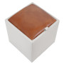 Taburet Box - imitatie piele alb/coniac - 21894/8070 Taburet Box - imitatie piele alb/coniac - 21894/8070