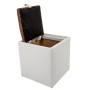Taburet Box - imitatie piele alb/coniac - 21894/8070 Taburet Box - imitatie piele alb/coniac - 21894/8070