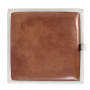 Taburet Box - imitatie piele alb/coniac - 21894/8070 Taburet Box - imitatie piele alb/coniac - 21894/8070