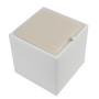 Taburet Box - imitatie piele alb/crem - 21894/21834 Taburet Box - imitatie piele alb/crem - 21894/21834