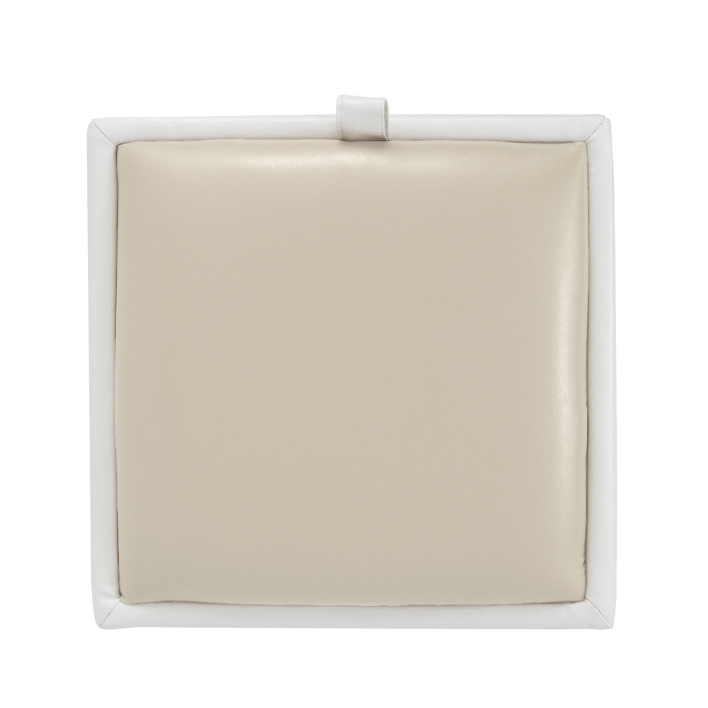 Taburet Box - imitatie piele alb/crem - 21894/21834 Taburet Box - imitatie piele alb/crem - 21894/21834