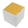 Taburet Box - imitatie piele alb/galben - 21894/22168 Taburet Box - imitatie piele alb/galben - 21894/22168